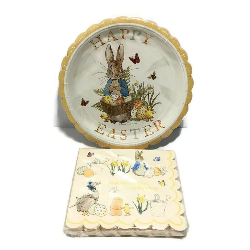 Meri Meri Beatrix Potter Peter Rabbit 12 Paper Plates & 20 Napkins‎ Easter Party
